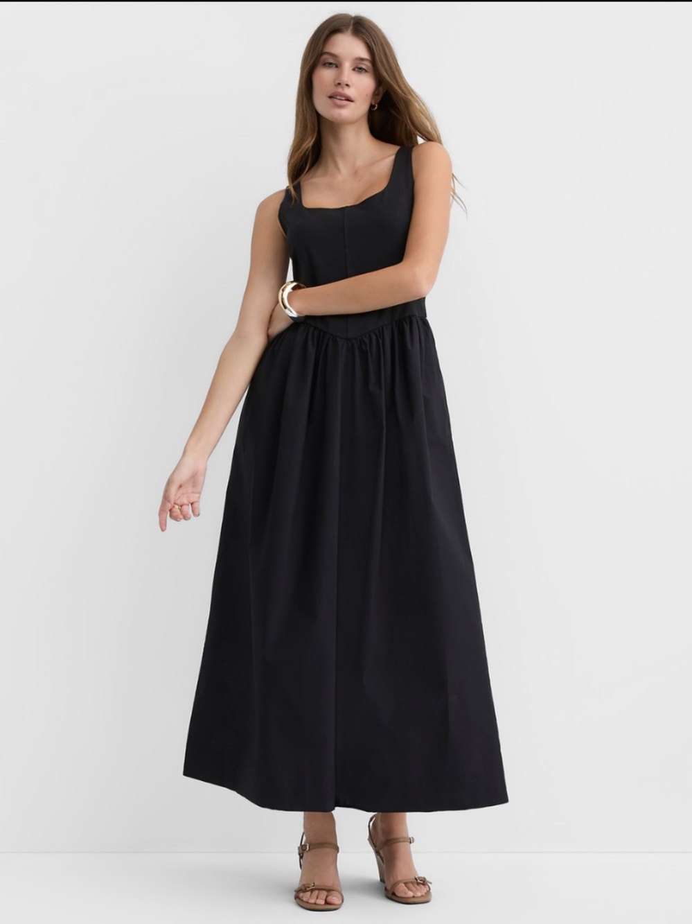 Bustier Mixed Media Midi Pocket Dress